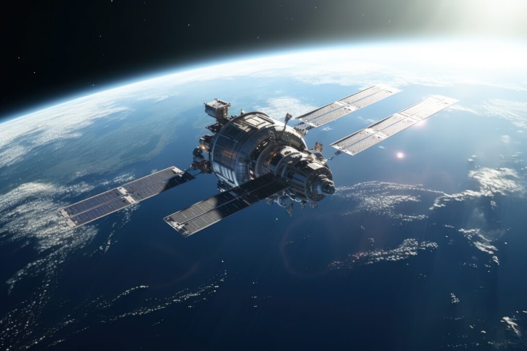 Space Race 2025: SpaceX rocket launch at sunset